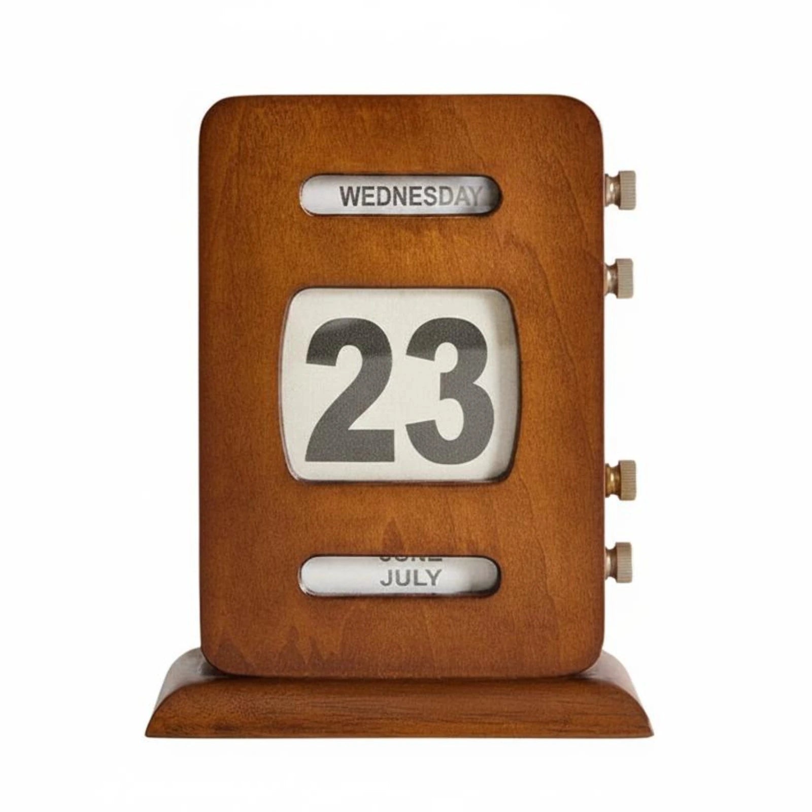 Calendrier Perpétuel Rétro Bois Réglable pour Bureau