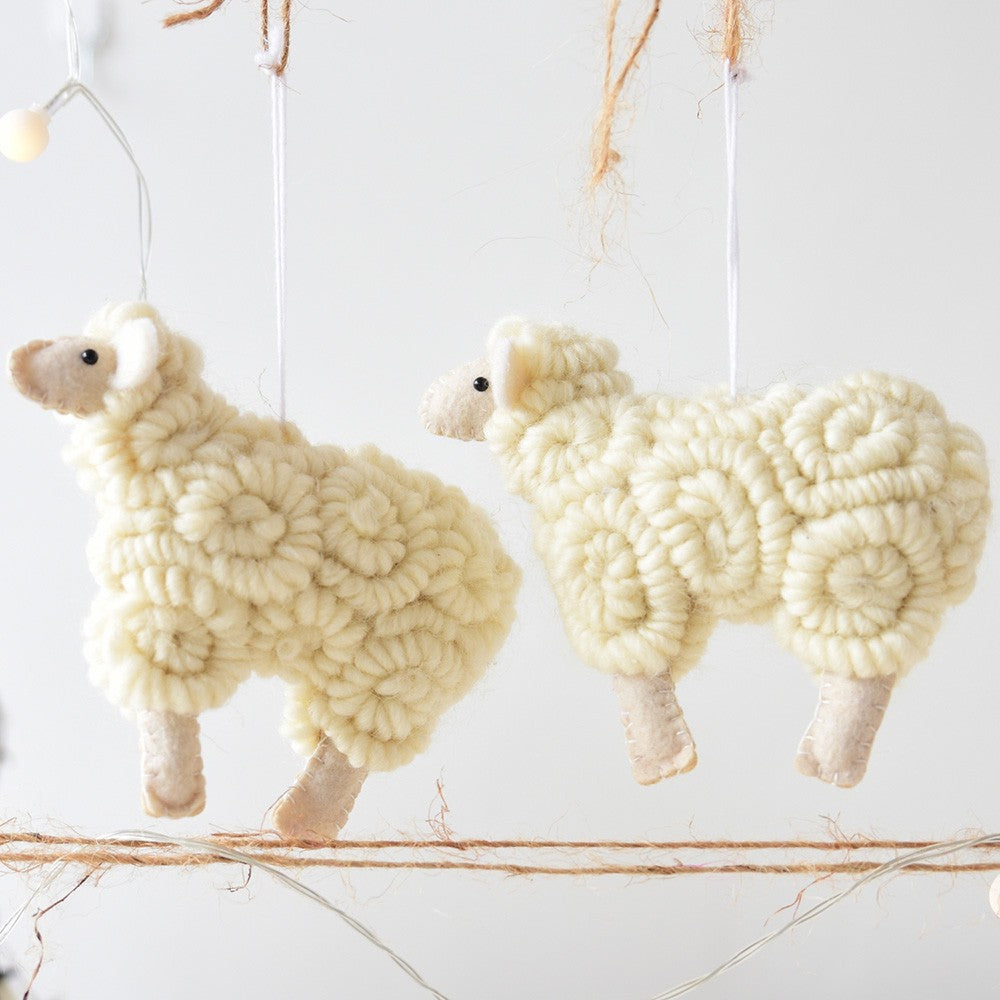 Pendentif Mouton en Feutrine Décoration de Fêtes