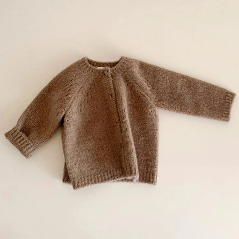 Cardigan Fille Tricoté Manches Longues