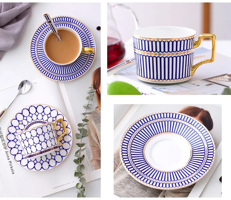Tasse à Café Porcelaine Fine avec Soucoupe et Cuillère 200ml