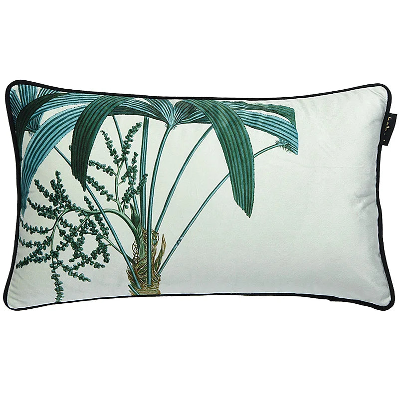 Housse de Coussin Velours Motif Pie et Branche - Style Champêtre
