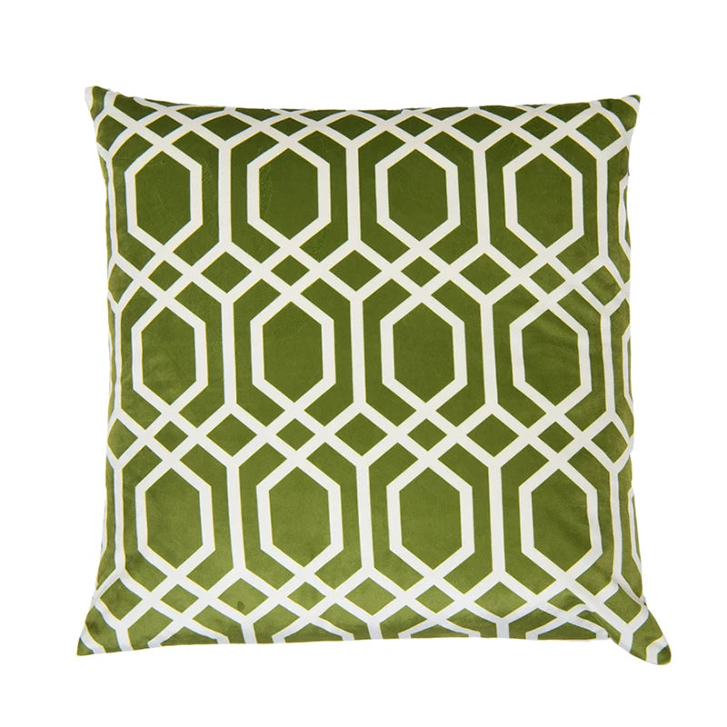Housse de Coussin Velours Géométrique - Style Nordique