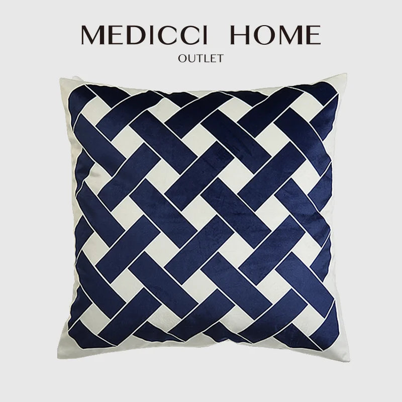 Housse de Coussin Velours Géométrique - Style Nordique