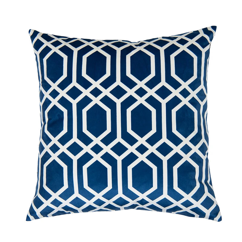 Housse de Coussin Velours Géométrique - Style Nordique