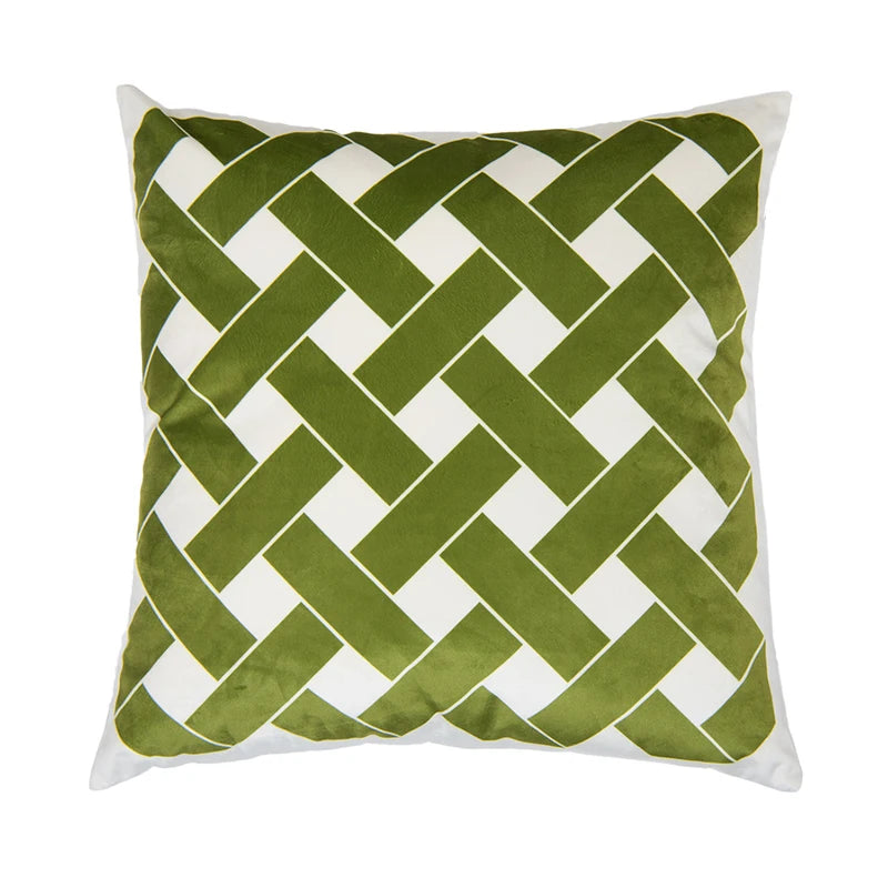 Housse de Coussin Velours Géométrique - Style Nordique