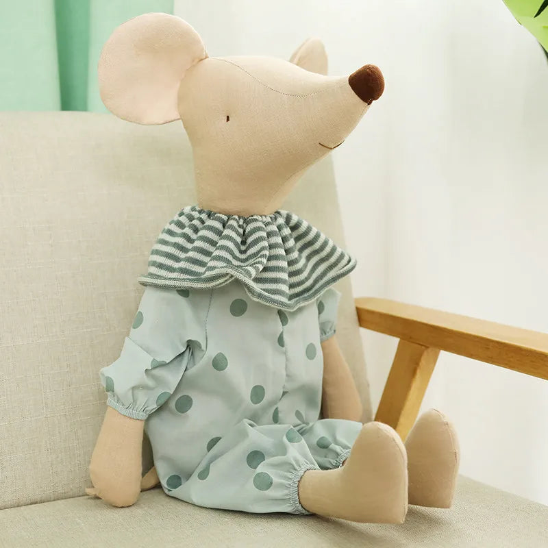 Peluche Souris Nœud Papillon Rose et Vert