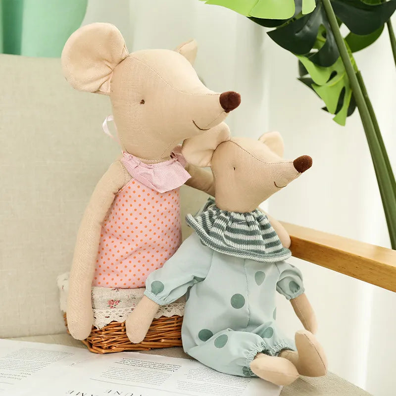 Peluche Souris Nœud Papillon Rose et Vert