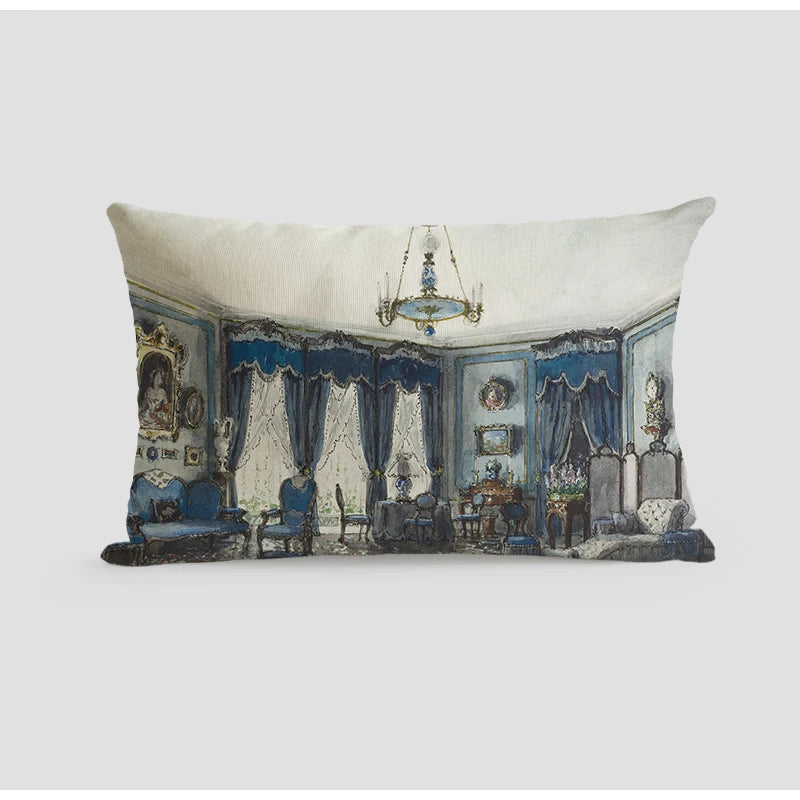 Housse de Coussin Rétro Française - Motif Palais Royal