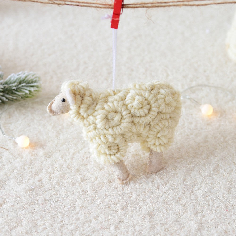 Pendentif Mouton en Feutrine Décoration de Fêtes