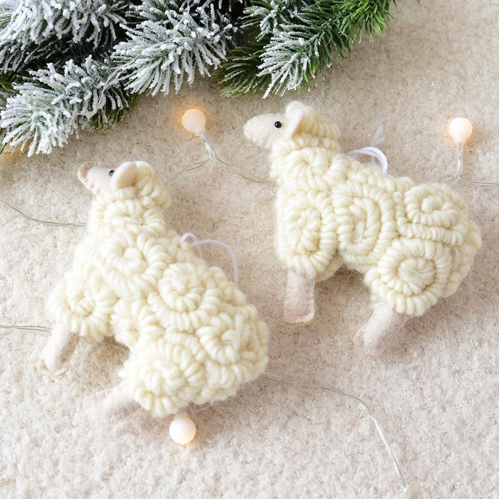 Pendentif Mouton en Feutrine Décoration de Fêtes