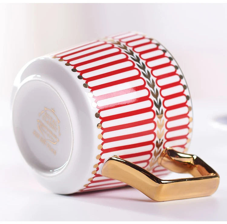 Tasse à Café Porcelaine Fine avec Soucoupe et Cuillère 200ml
