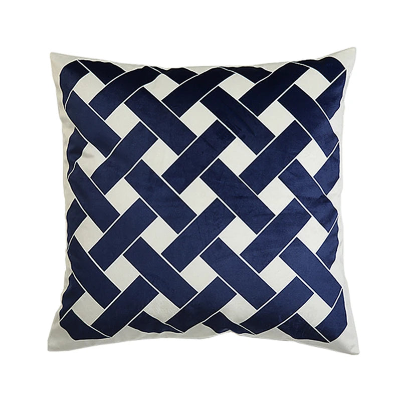 Housse de Coussin Velours Géométrique - Style Nordique