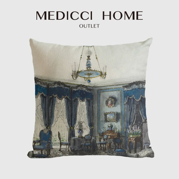 Housse de Coussin Rétro Française - Motif Palais Royal