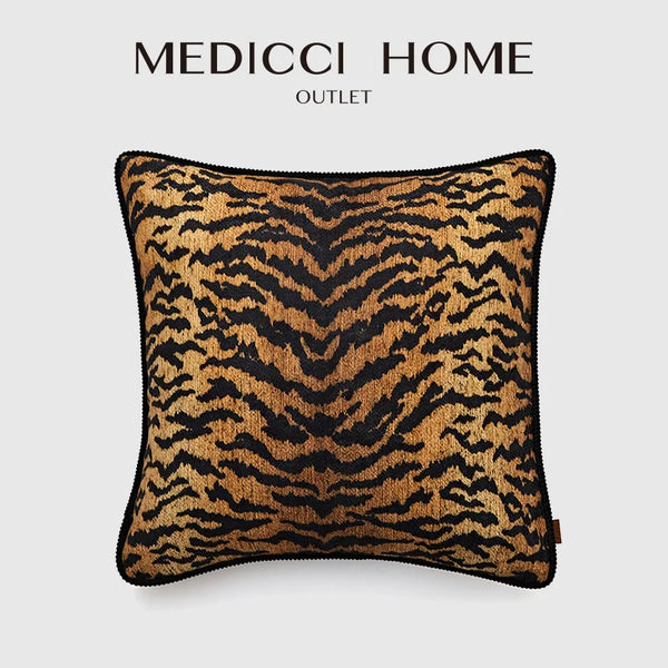 Housse de Coussin Motif Peau de Tigre - Rétro Luxueux
