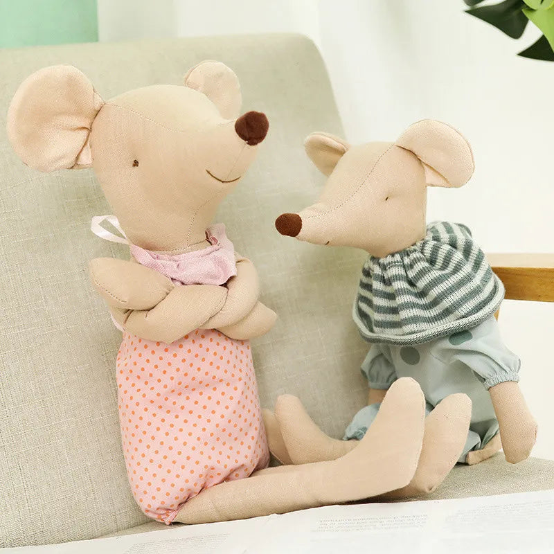 Peluche Souris Nœud Papillon Rose et Vert