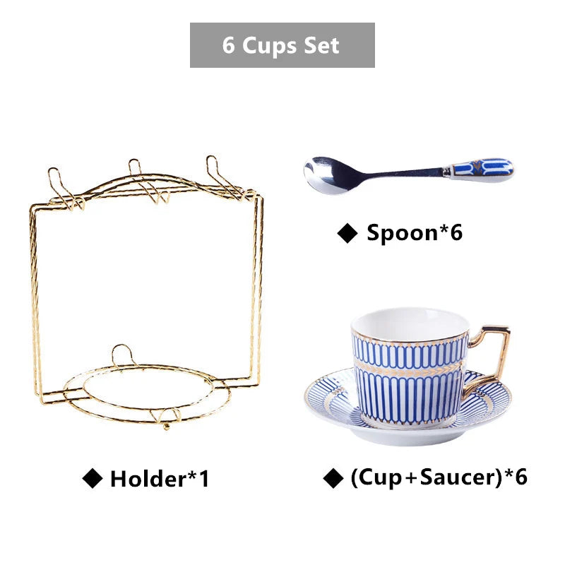 Tasse à Café Porcelaine Fine avec Soucoupe et Cuillère 200ml