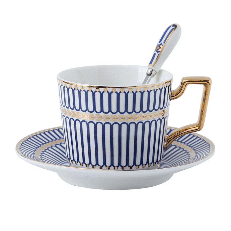 Tasse à Café Porcelaine Fine avec Soucoupe et Cuillère 200ml
