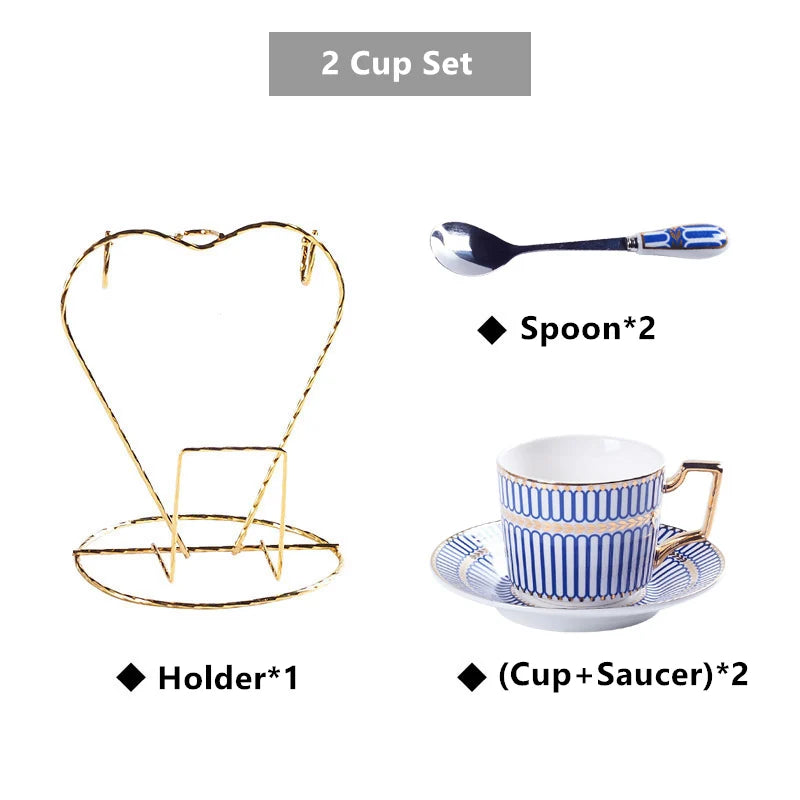 Tasse à Café Porcelaine Fine avec Soucoupe et Cuillère 200ml