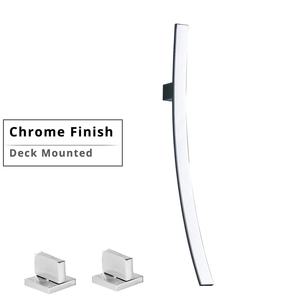 Robinet de Lavabo Chrome Bec Cascade Mural