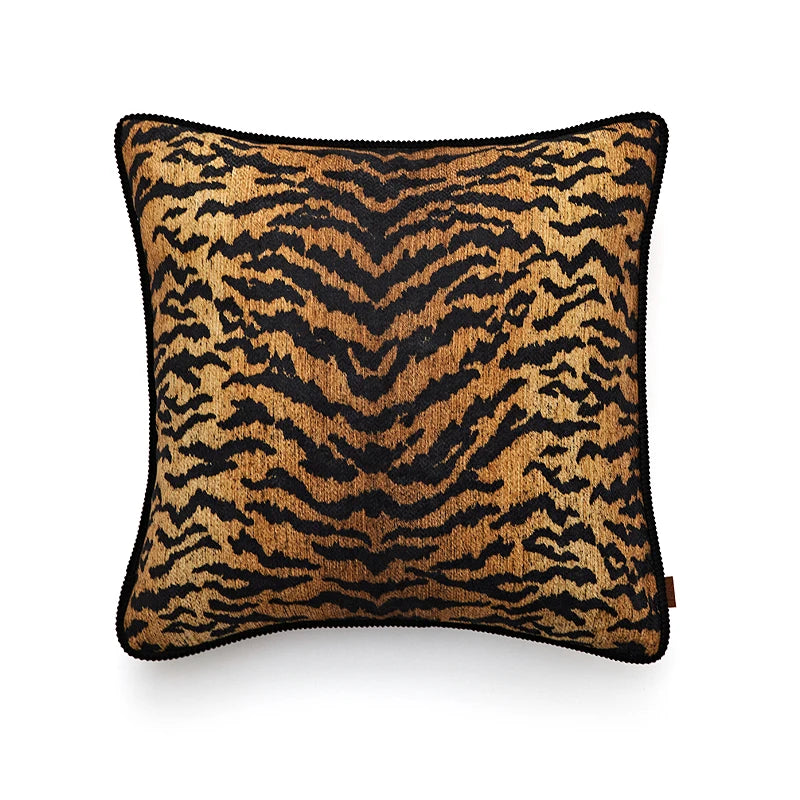 Housse de Coussin Motif Peau de Tigre - Rétro Luxueux