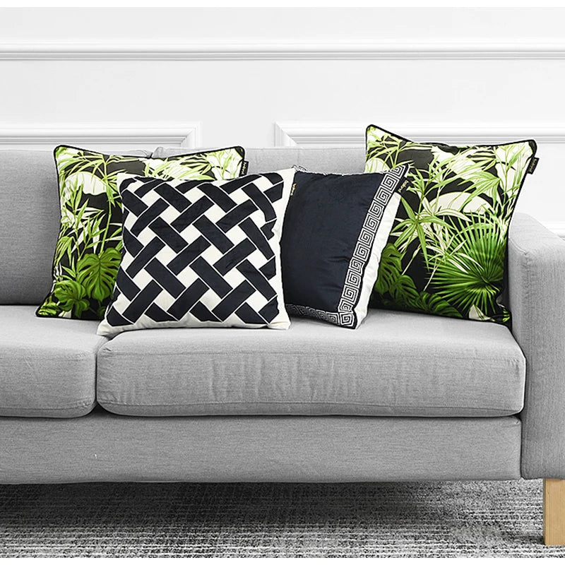 Housse de Coussin Velours Géométrique - Style Nordique
