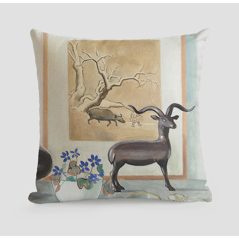 Housse de Coussin Rétro Française - Motif Palais Royal
