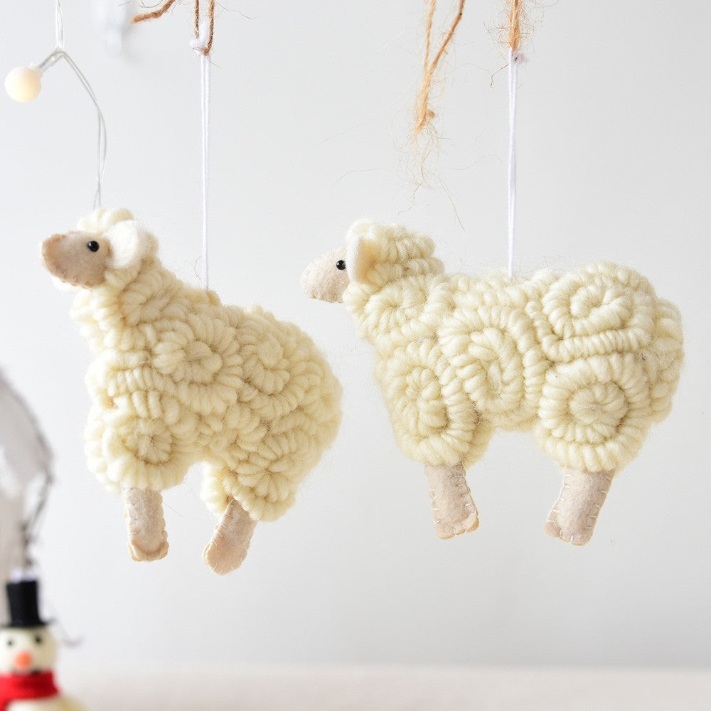 Pendentif Mouton en Feutrine Décoration de Fêtes