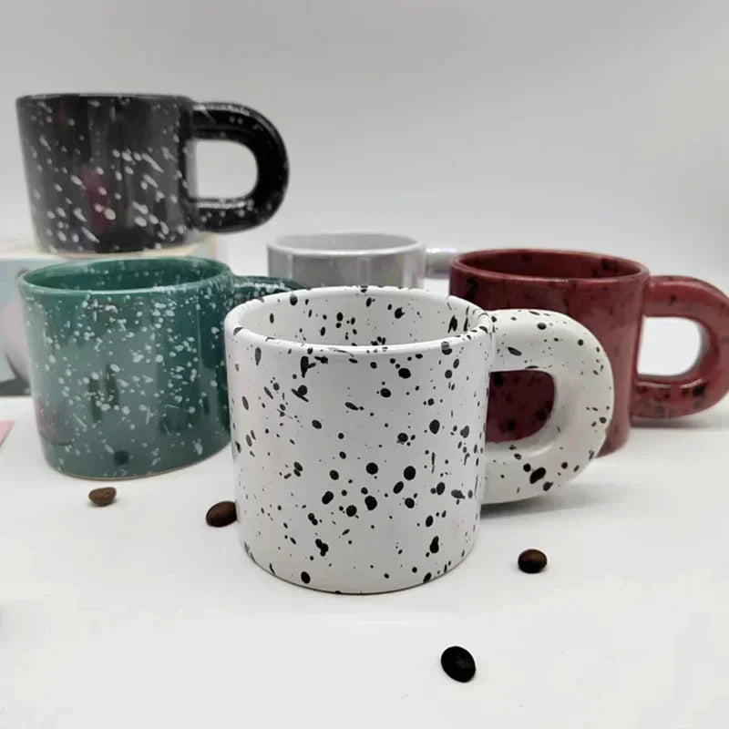 Tasse en Céramique Nordique Motif Éclaboussures d'Encre 330ml