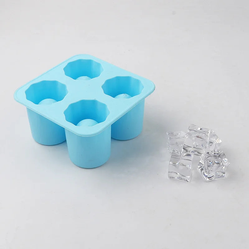 Moule à Glaçons en Silicone Forme Ronde 4 Cavités