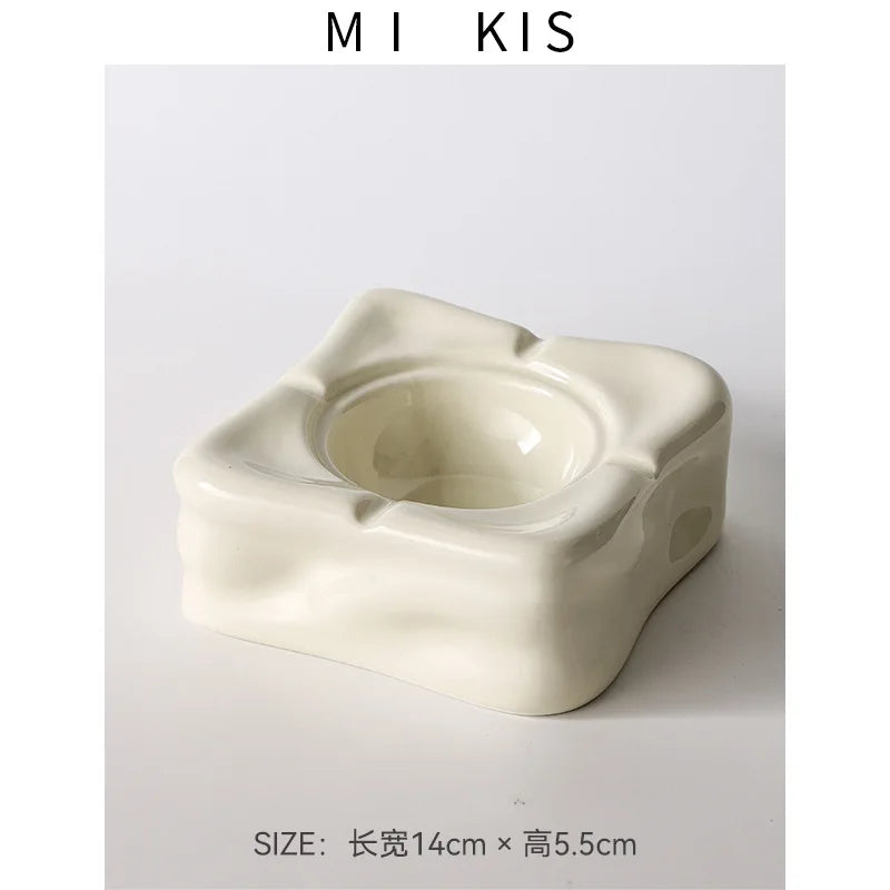 Ceramic Ashtray – Anti-Ash Design, Living Room Decor