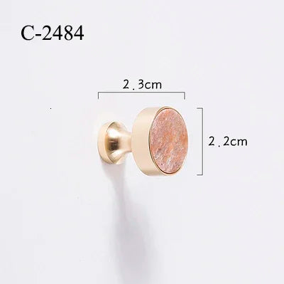 Natural Stone & Brass Knob – Cabinet Hardware