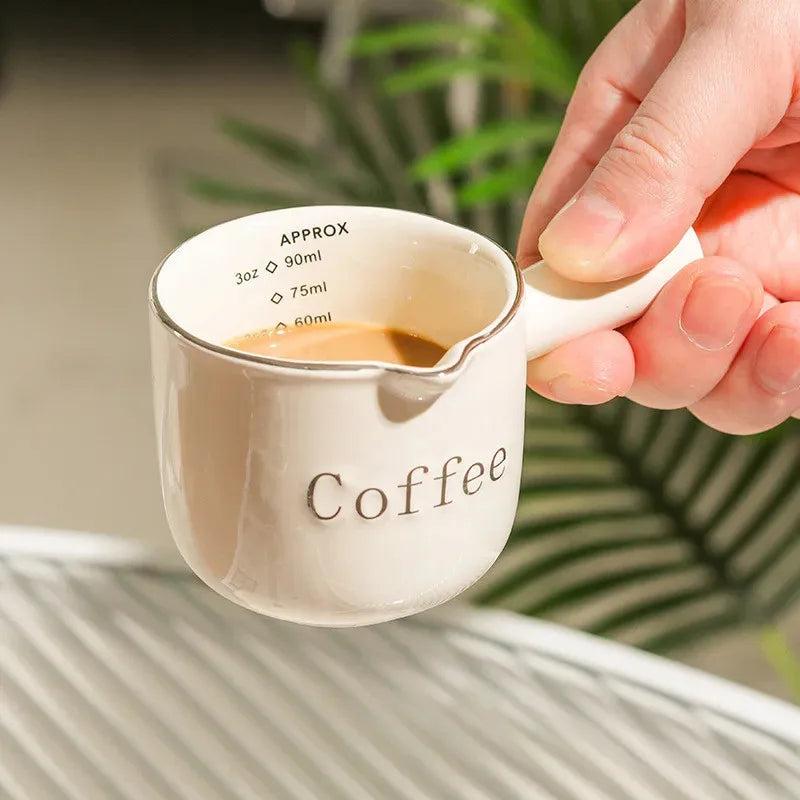 Pichet Doseur Céramique pour Espresso 90ml Bec Verseur