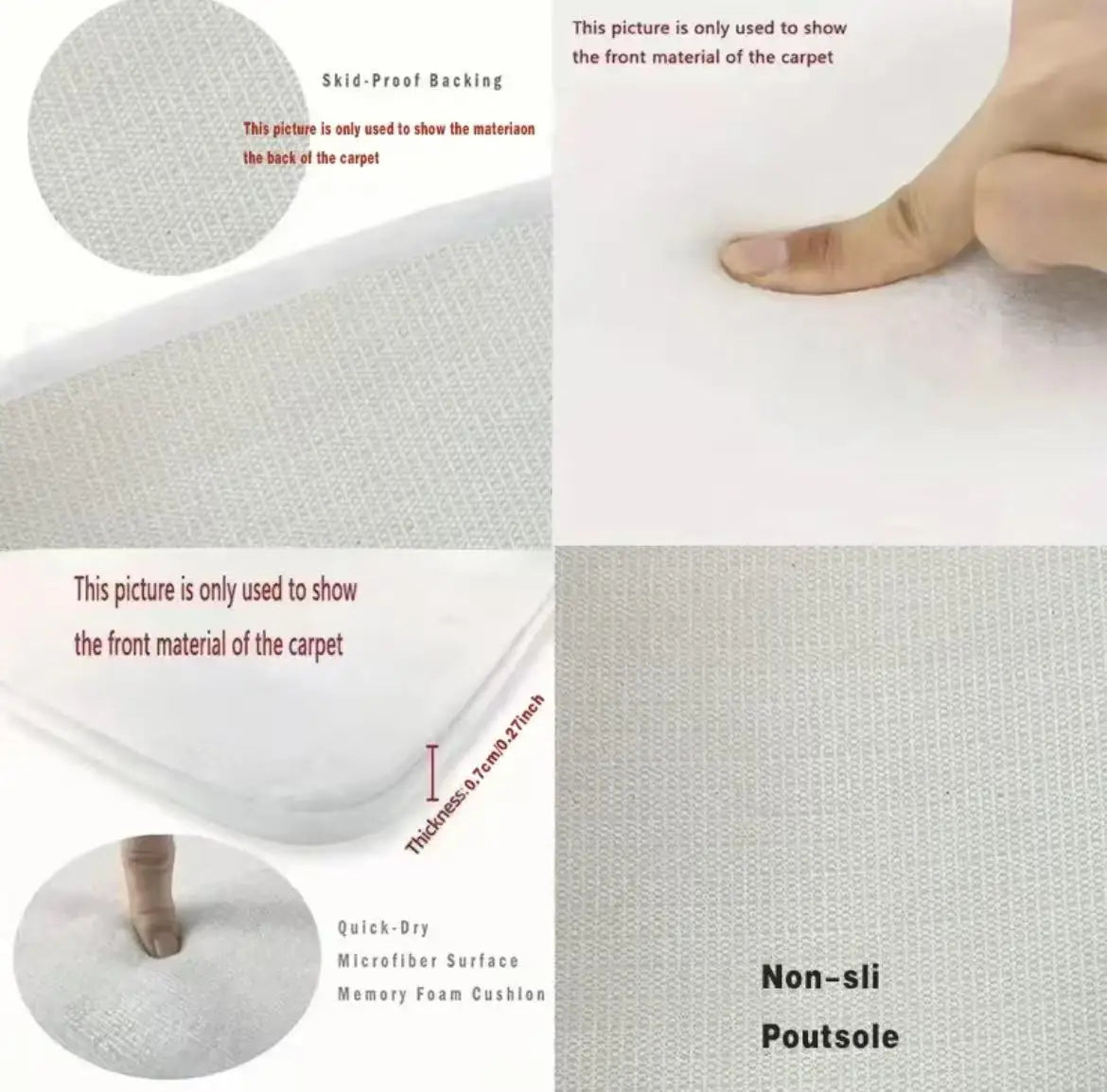 Tapis Flanelle Moderne Léger Luxe Antidérapant Lavable