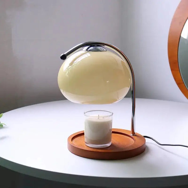 Lampe de Bureau Bougeoir en Verre Style Rétro