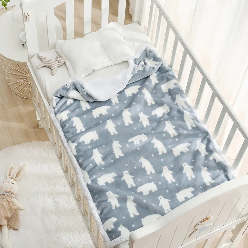 Couverture Bébé Polaire Double Épaisseur Hiver