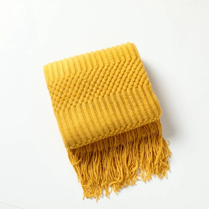 Jeté Boho Blanc Texturé - Grand Format Chunky