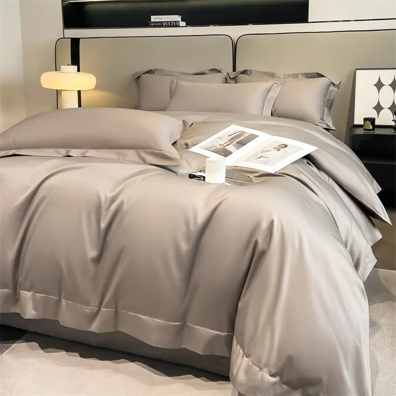 Parure de Lit Coton Égyptien 1000TC Ultra Douce 4 Pièces