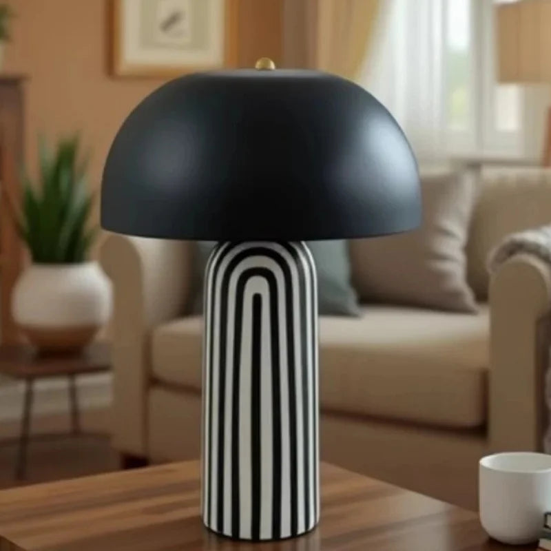 Lampe de Table Pot en Argile Style Wabi-Sabi
