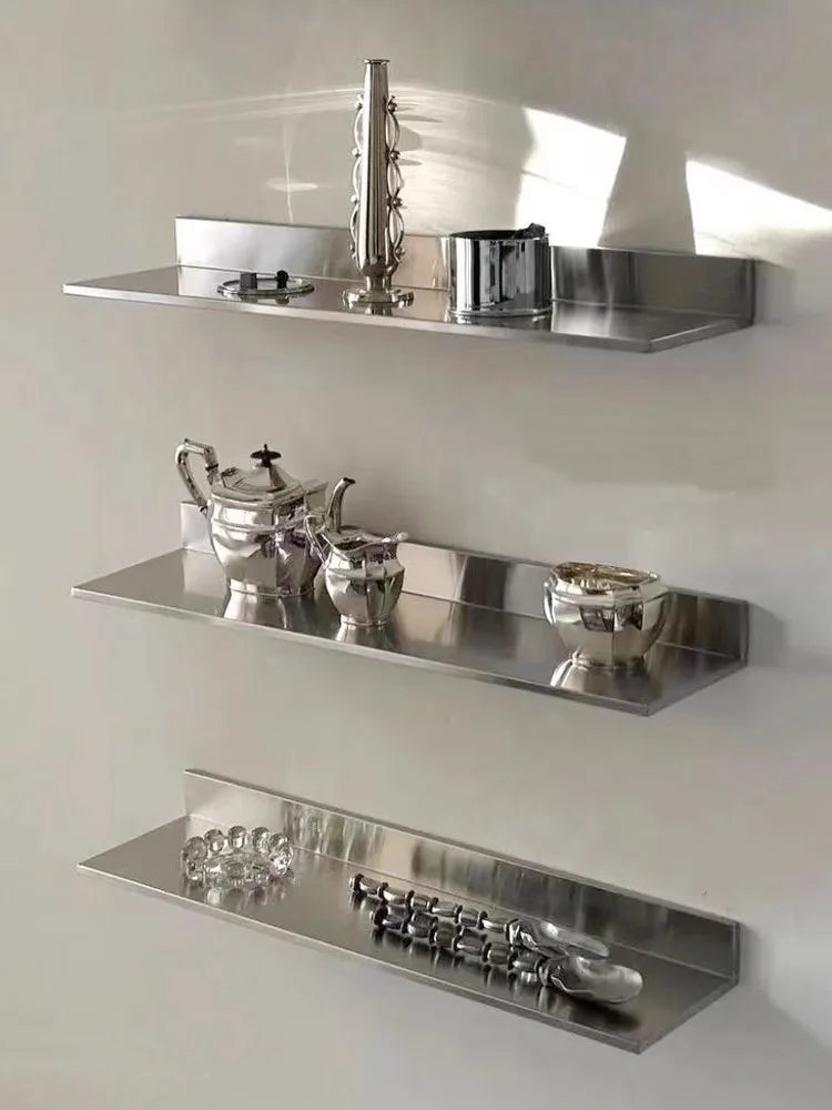 Wall-Mounted Stainless Steel Shelf – Minimalist Display Rack