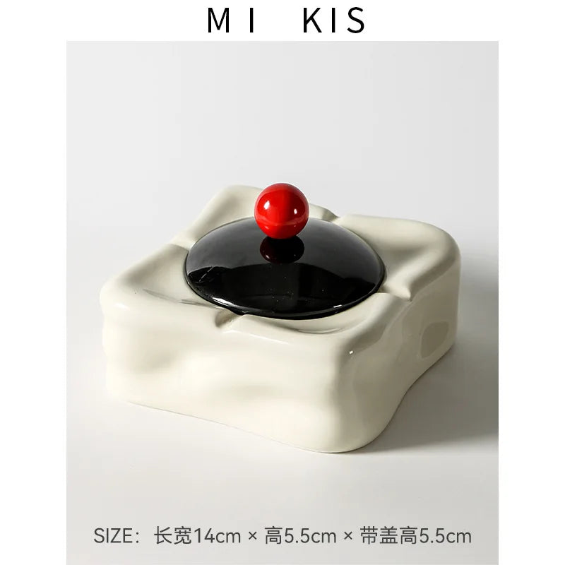 Ceramic Ashtray – Anti-Ash Design, Living Room Decor