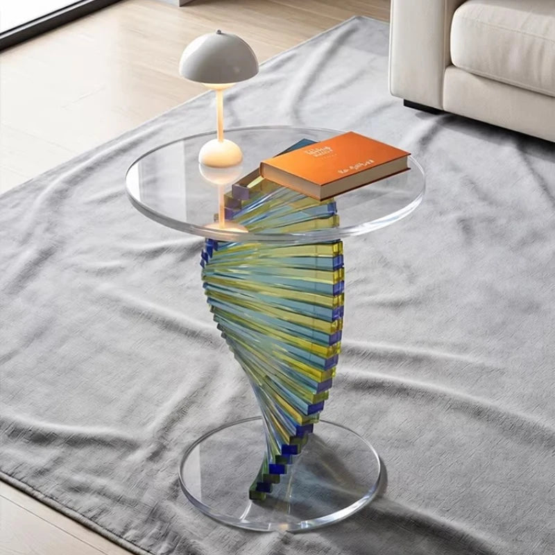 Table d'Appoint Ronde Transparente - Style Nordique