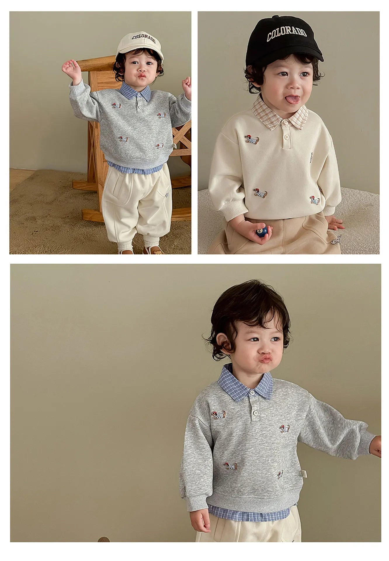 Pull Enfant Motif Cartoon Bicolore