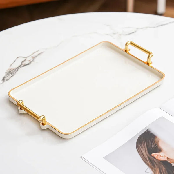 Plateau Léger Luxe Rectangulaire Rangement Multi-Usage