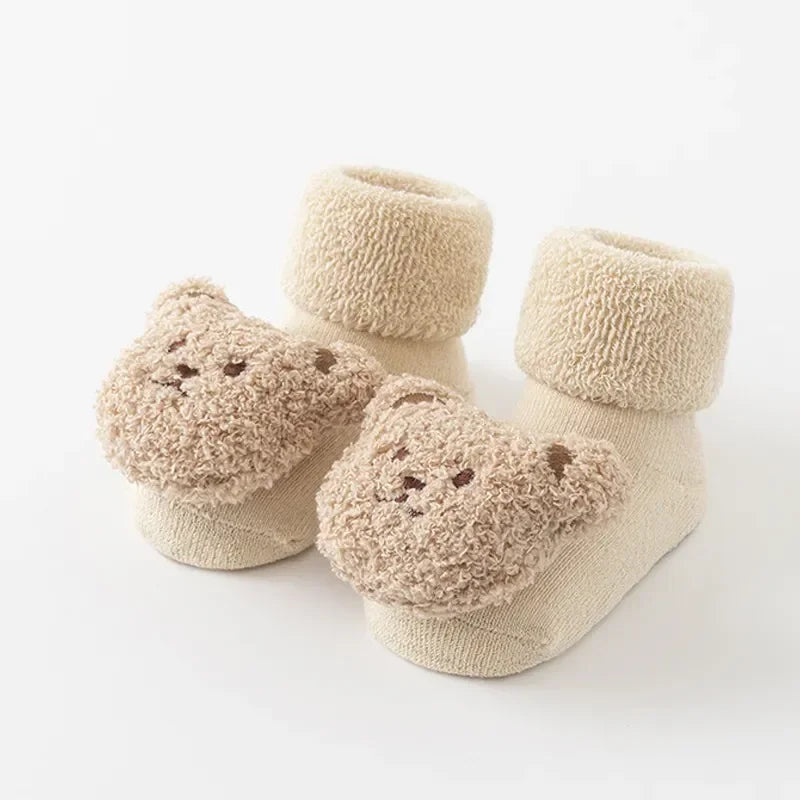 Chaussettes Bébé Antidérapantes Motif Ourson