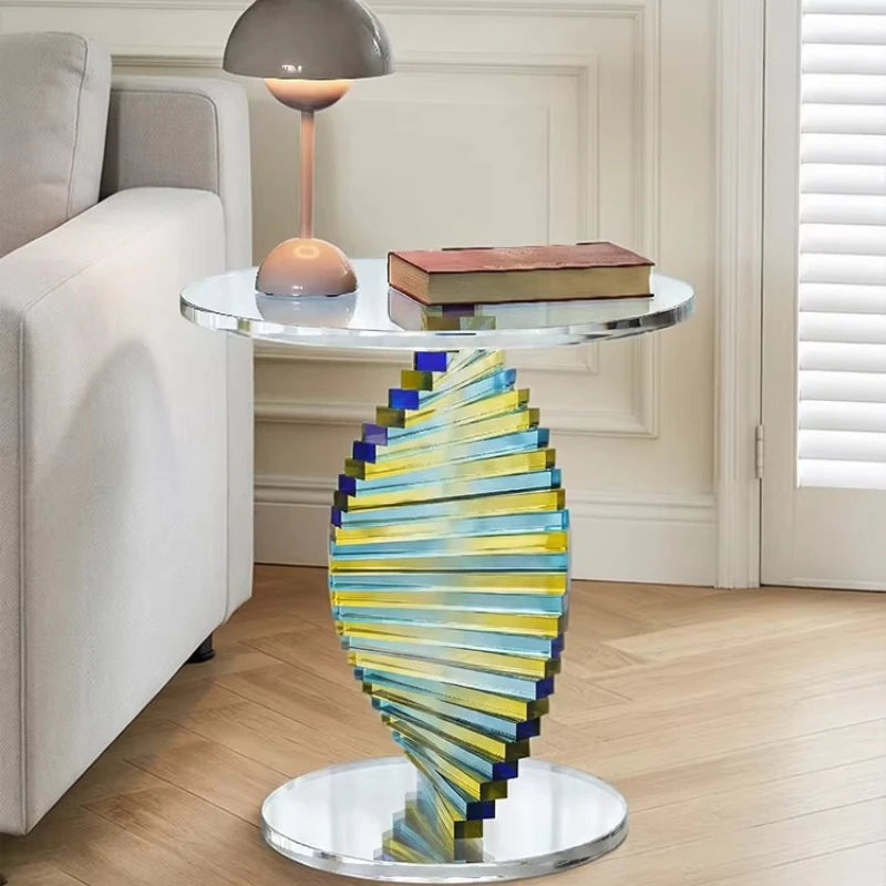 Table d'Appoint Ronde Transparente - Style Nordique