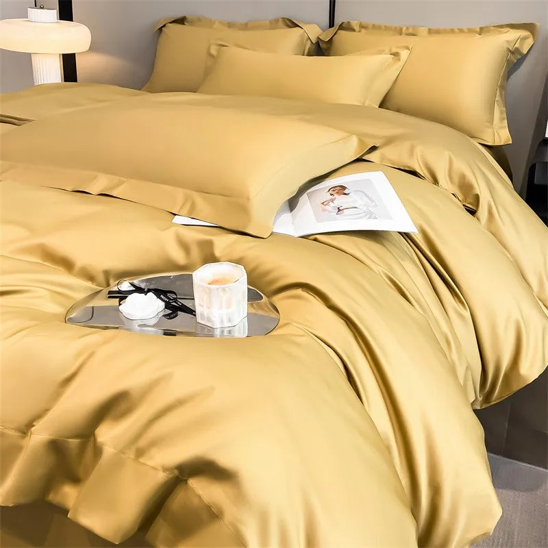 Parure de Lit Coton Égyptien 1000TC Ultra Douce 4 Pièces