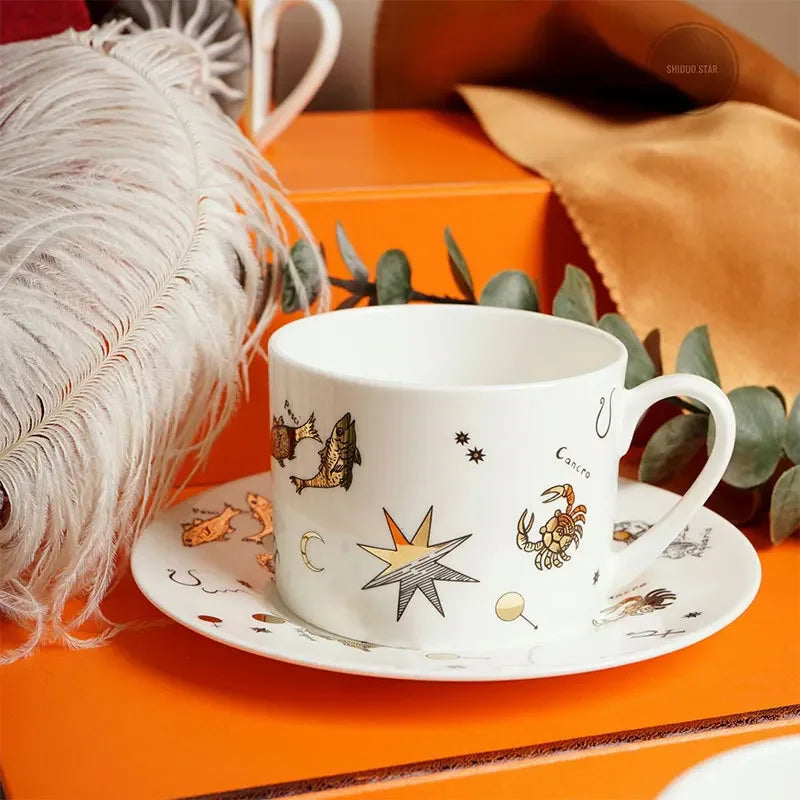 Tasse à Café Céramique Motif Animal Doré