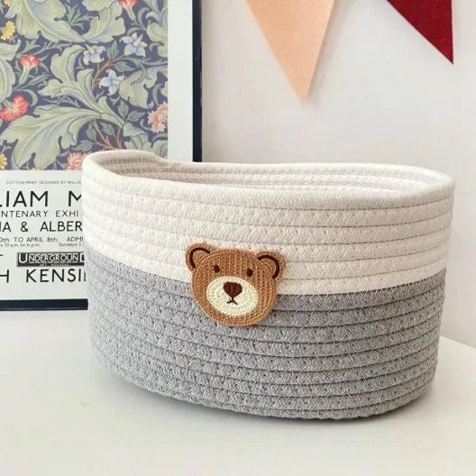 Panier en Corde de Coton Tressée pour Rangement