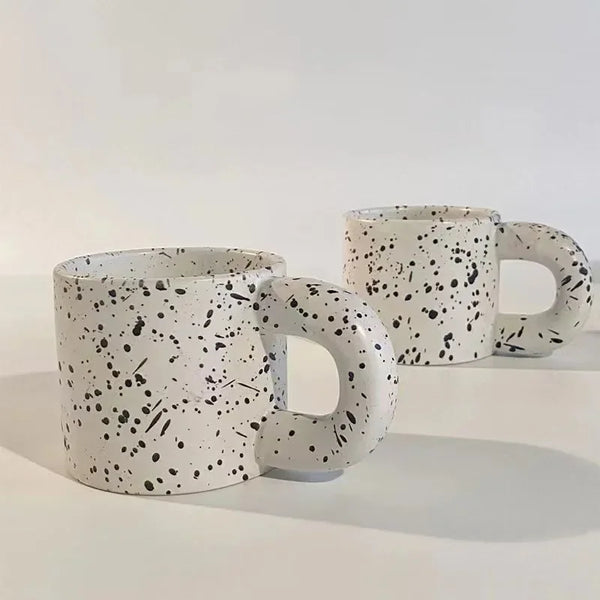 Tasse en Céramique Nordique Motif Éclaboussures d'Encre 330ml