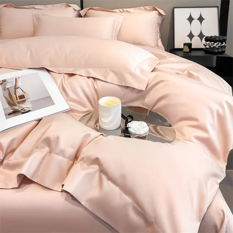 Parure de Lit Coton Égyptien 1000TC Ultra Douce 4 Pièces